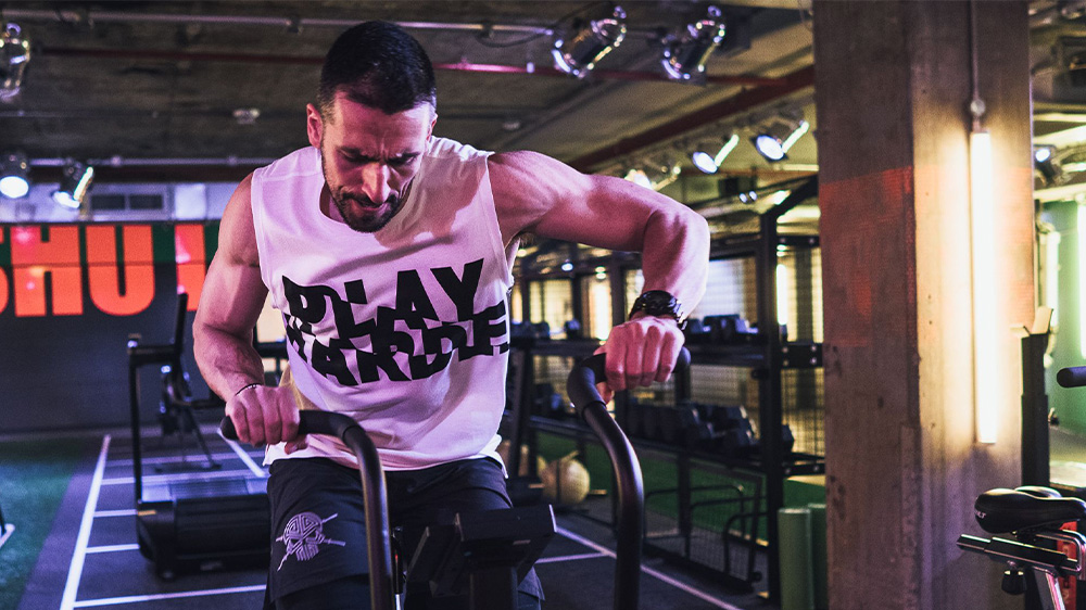 Threshold - man uses assault bike