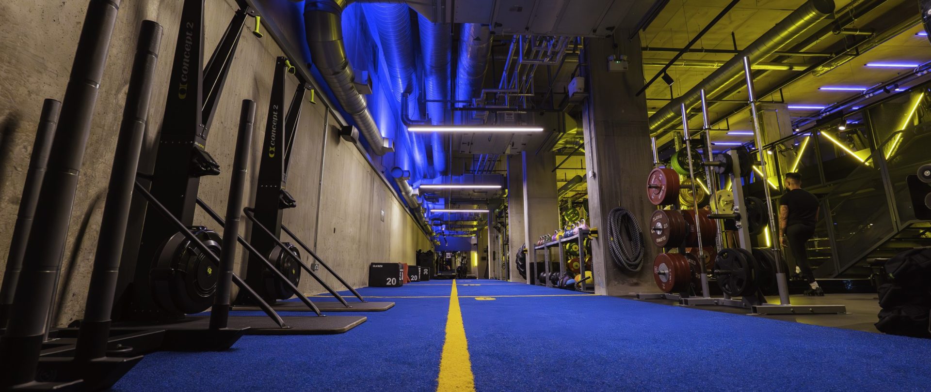 Gymbox Ealing Hyrox classes, sled track